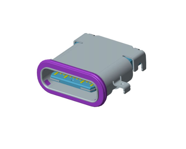USB 3.1 CF WATERPROOF CL=0.3 沉板1.40 DIP(防水型）配防水膠圈，15u黑膠
